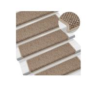 Tapis d escalier autocollants 15 pcs 65x21x4 cm Sable
