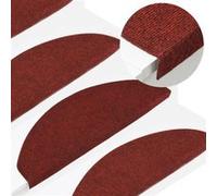 Tapis d escalier autocollants 15 pcs 65x22,5x3,5 cm Rouge Rouge G