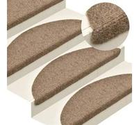 vidaXL – Tapis d'escalier autocollants 15 pcs 56x17x3 cm Crème aiguilleté