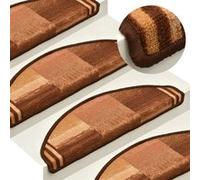 Tapis d escalier autocollants 15 pcs Marron 65x21x4 cm marron G