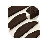 Tapis d escalier autocollants 15pcs Marron 56x17x3cm Aiguilleté