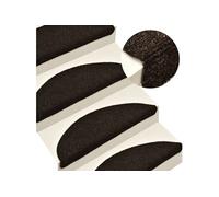 Tapis d escalier autocollants 15pcs Marron 56x17x3cm Aiguilleté