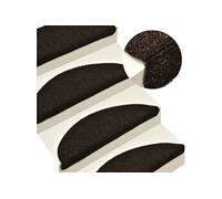 Tapis d escalier autocollants 15pcs Marron 65x21x4cm Aiguilleté