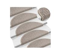 vidaXL Tapis d'escalier autocollants Aspect sisal – 15 pièces 56×17×3 cm Argenté