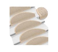 vidaXL Tapis d'escalier autocollants 15 pièces 56 x 17 x 3 cm Crème