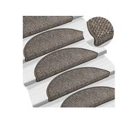 Tapis d escalier autocollants aspect sisal 15 pcs 56x17x3 cm