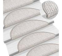 Tapis d escalier autocollants aspect sisal 15 pcs 56x17x3 cm Beige G