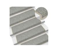 Vidaxl Tapis D'escalier Autocollants 15 Pcs 65x25 Cm Gris