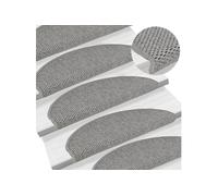 vidaXL Tapis d'escalier autocollants aspect sisal 15 pièces 65x25 cm Argenté