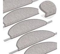 vidaXL Tapis d'escalier autocollants Aspect sisal 15 pcs 65x21x4 cm Beige