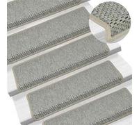 vidaXL Tapis d'Escalier Autocollants 15 pcs, Protections d'Escalier Antidérapantes, Moquettes de Marches Insonorisantes, 65x21x4 cm Vert