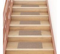 Tapis d escalier autocollants Rectangulaire 15 pcs 60x25 cm Brun G