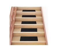 vidaXL Tapis d'escalier autocollants Rectangulaire 15 pièces 60 x 25 cm Noir