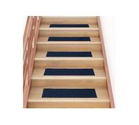 vidaXL 15x Tapis d'Escalier Autocollants Rectangulaire Carpettes de Marches d'Escalier Protecteurs Moquettes Couvre-marches 76x20 cm Bleu Bleu