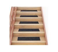vidaXL Tapis d'escalier autocollants 15 pièces 76 x 20 cm Gris Rectangulaire 326925