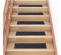 vidaXL Tapis d'escalier autocollants 15 pièces 76 x 20 cm Gris Rectangulaire 326925