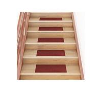 Tapis d escalier autocollants Rectangulaire 15pcs 60x25cm Rouge