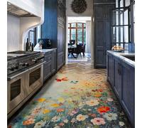 Tapis d’Espace lavables 180x270cm Aquarelle Champ de Fleurs Sauvages Tapis de Salon Coloré Fleur Papillon Rugs Sol d’intérieur Fin pour Chambre et Chambre