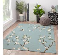 Tapis d’Espace lavables 180x270cm Large Salon Moderne Rugs Oiseau Oriental Fleur Doux Fin Sol intérieur Tapis pour Chambre Salle à Manger Bureau à Domicile