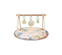INGENUITY Tapis d éveil bébé pliable WonderWood rond avec arche de jeu en bois mirroir