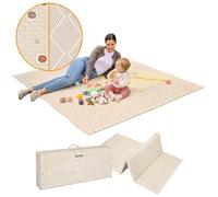 Tapis d’éveil en mousse bébé LIONELO Zora 173x116 cm - Léger et pliable - Réversible - Antidérapant - Facile à nettoyer - Beige