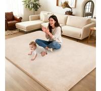 Tapis d’Éveil et Matelas pour Parc Bébé, Tapis de Jeu en Mousse pour Bébé, Tapis d'éveil Bébé Extra Doux 3cm d'épaisseur Tapis Enfant pour Jouer et Marcher en Sécurité 80 x 200 cm Marron Naturel