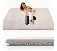 Tapis D’éveil pour Bébé Tapis Enfant Antidérapant 60 x 120 cm Crème | Tapis Chambre Enfants, Tapis de Sol de Salon, 2 cm Tapis Velours Corail Tapis de Sol Enfant Tatami Bébé