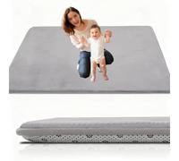 Tapis D’éveil pour Bébé Tapis Enfant Antidérapant 80 x 150 cm Gris Argent | Tapis Chambre Enfants, Tapis de Sol de Salon, 2 cm Tapis Velours Corail Tapis de Sol Enfant Tatami Bébé