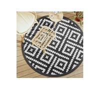 Tapis d extérieur ARAKIL blanc et noir Ø160 cm PP