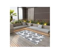 Vidaxl Tapis D'extérieur Blanc Et Noir 190x290 Cm Pp