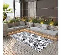 Tapis d extérieur Blanc et noir 190x290 cm PP Blanc et noir G