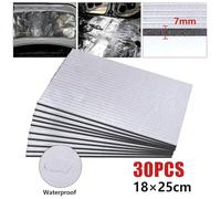 Tapis D’Isolation Auto-AdhéSif Tapis d'isolation thermique et phonique, 30/50/80 feuilles, 25x18cm, insonorisant, for Van de voiture, insonorisant, isolant for capot de voiture Pour Sols, Toitures Et