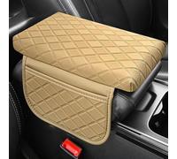Tapis D'Accoudoir De Voiture pour Audi Q2 2016-2024, Accoudoir Protège Coussin Multifunctional Console Centrale Pad avec Poches LatéRales,B/Beige-30 * 18 * 3cm