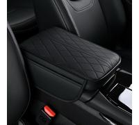 Tapis D'Accoudoir De Voiture pour Ford Kuga MF MA DM2 3/2/1st Gen 2008-2025, Housse Coussin Console Centrale D'accoudoir Boîte en Cuir Coussins avec Sac Rangement,A/Black- 32 * 22 * 5cm