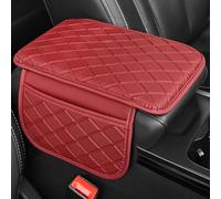 Tapis D'Accoudoir De Voiture pour Jaguar F-Pace I-Pace E-Pace F-Type X-Type S-Type, Accoudoir Protège Coussin Multifunctional Console Centrale Pad avec Poches LatéRales,C/Red-30 * 18 * 1.5cm