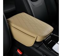 Tapis D'accoudoir Voiture pour Toyota RAV4 IV CA40 2013-2018, Coussin Accoudoir Multifonctionnel Cuir Protection Couvercle Décoration Accessoires,B/Beige- 32 * 22 * 5cm