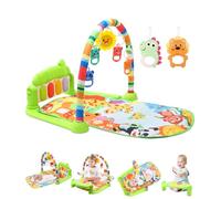 Tapis d'activité pour bébé，Arche de jeu pour bébé，Tapis de jeu pour bébé avec piano，Tapis de jeu avec arche de jeu amovible，Pour bébé et tout-petits de 0 à 24 mois - Vert
