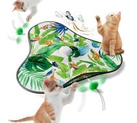 Tapis d'Activité pour Chats - 2 en 1 Jeux pour Animaux avec Roulage Automatique,Jouets Éducatifs pour Chats d'Intérieur - Pour Jeu d'Intérieur Éducatif et Stimulation Mentale - Simulation de Chasse au