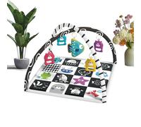 Tapis d'activités pour - Tapis d'apprentissage carré de 78 x 78 cm, tapis de jeu en tissu doux, modèle interactif avec amovibles pour développer des compétences | Sol Inf