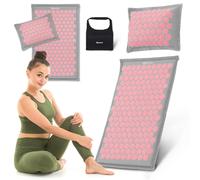 Tapis d'acupression 3-en-1 hypermotion gris rose avec coussin relaxation