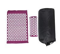 Tapis d'acupression, coussin de massage, coussin de yoga, soulagement du stress, avec sac de transport, violet et vert