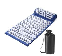 Tapis d'acupression Ensemble d'acupression Tapis d'acupression avec oreiller Ensemble d'acupression Relaxation apaisante et massage Soulagement des maux de dos Douleurs à la tête et au cou(Blue)