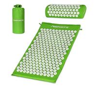 Tapis d'acupression Premium - Avec tapis d'acupression - Avec tapis d'acupression, coussin, sac et application d'entraînement, housse 100 % coton, solution de tension I Tapis de massage (vert tilleul)
