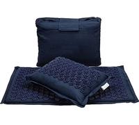 Tapis d'acupression Spike Mat, ABS + matériel en coton, épaisseur 10 mm, coussin de massage inclus, set bleu marine