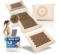 Tapis d'acupression XXL avec coussin d'acupuncture - Set Premium 5 en 1 Idéal pour masser et détendre le dos, le cou et les pieds grâce à des pointes placées de manière ciblée.
