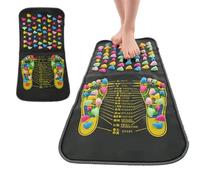 Tapis d'acupuncture de massage des pieds, antidérapant, pliable, acupression avec tableau d'acupuncture plantaire, réflexologie robuste pour réduire la douleur des pieds, neuropathie, 70 x 35 cm
