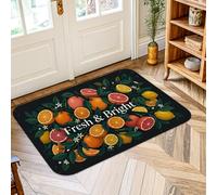 Tapis d'agrumes, feuilles tropicales modernes, fleurs d'été, tapis rectangulaire à poils courts en éponge qui ne perd pas ses poils, pour entrée, salle de bain, cuisine, décoration de porte, 0,6 x 0,9