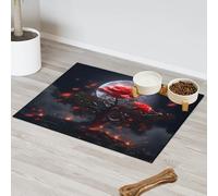 Tapis d'alimentation 3D en forme de lune et rose pour animal domestique - Tapis d'alimentation absorbant - Protection des sols - 43,1 x 76,2 cm