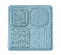 Tapis d'alimentation à léchage pour animaux de compagnie avec ventouse, conçu pour des habitudes alimentaires saines chez les chiens et les chats, en silicone, facile à rincer (bleu)