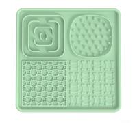 Tapis d'alimentation à léchage pour animaux de compagnie avec ventouse, conçu pour des habitudes alimentaires saines chez les chiens et les chats, en silicone, facile à rincer (vert)